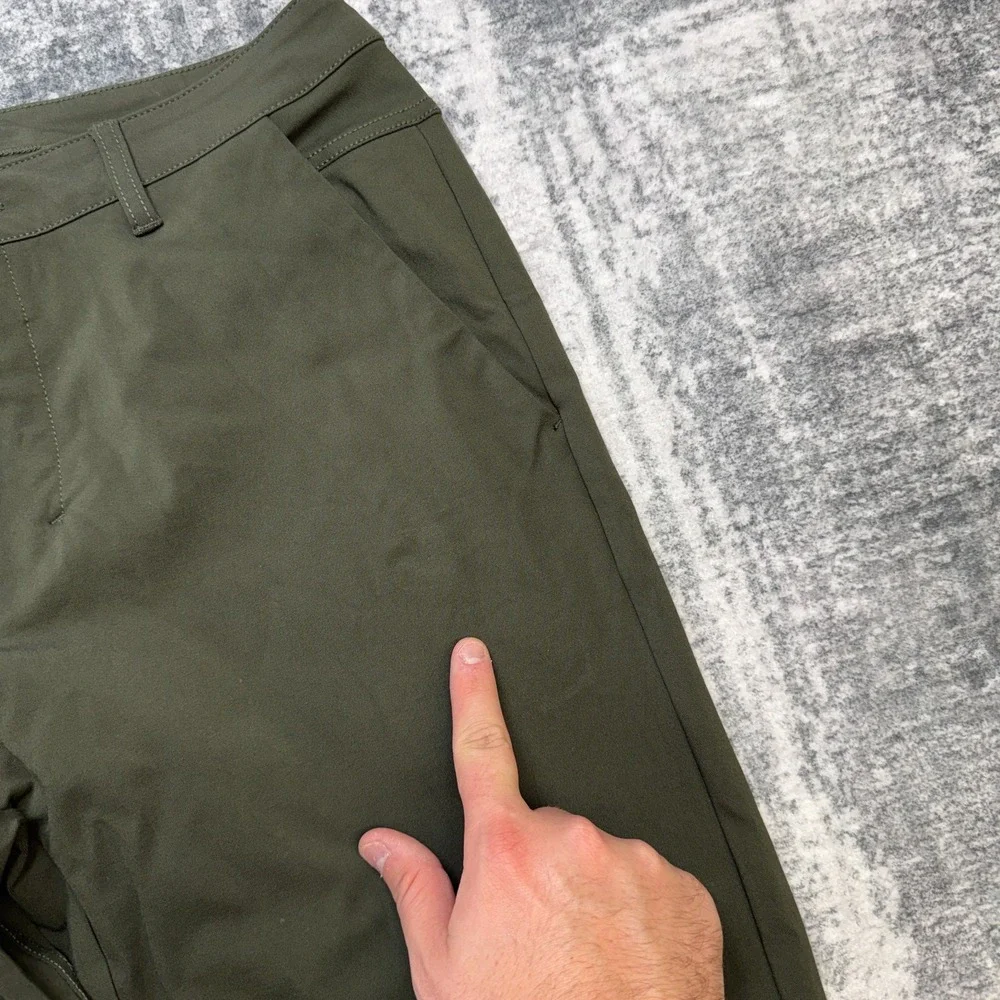 BYLT Every Day Pants 2.0 Mens 34 (32x30) Green Taper Chino Commuter Tech Stretch